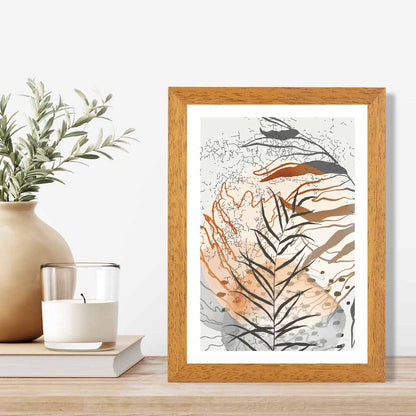 Sketched Orange, Grey Tropical No 2 Art Poster | Wall Art Plaza