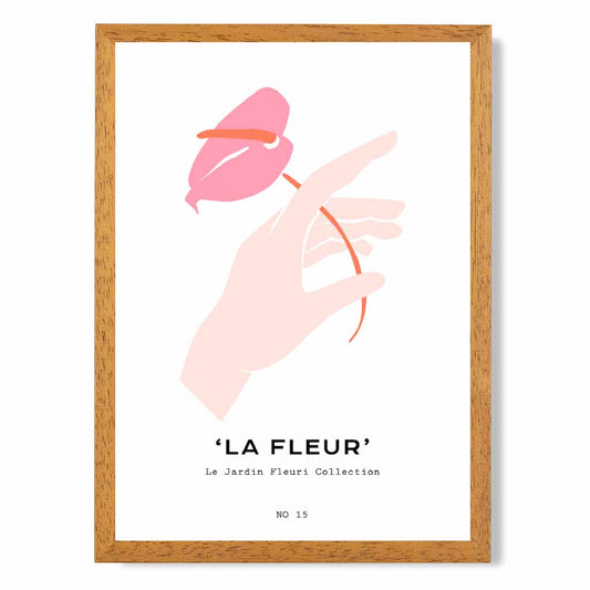 Boho Floral Pink Lily Art Print | Wall Art Plaza