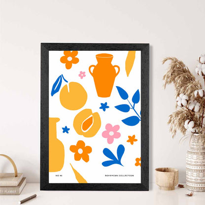 Boho Home Orange, Yellow Pattern Kitchen Art Print | Wall Art Plaza