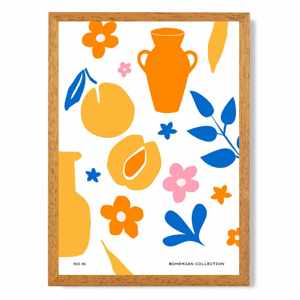 Boho Home Orange, Yellow Pattern Kitchen Art Print | Wall Art Plaza