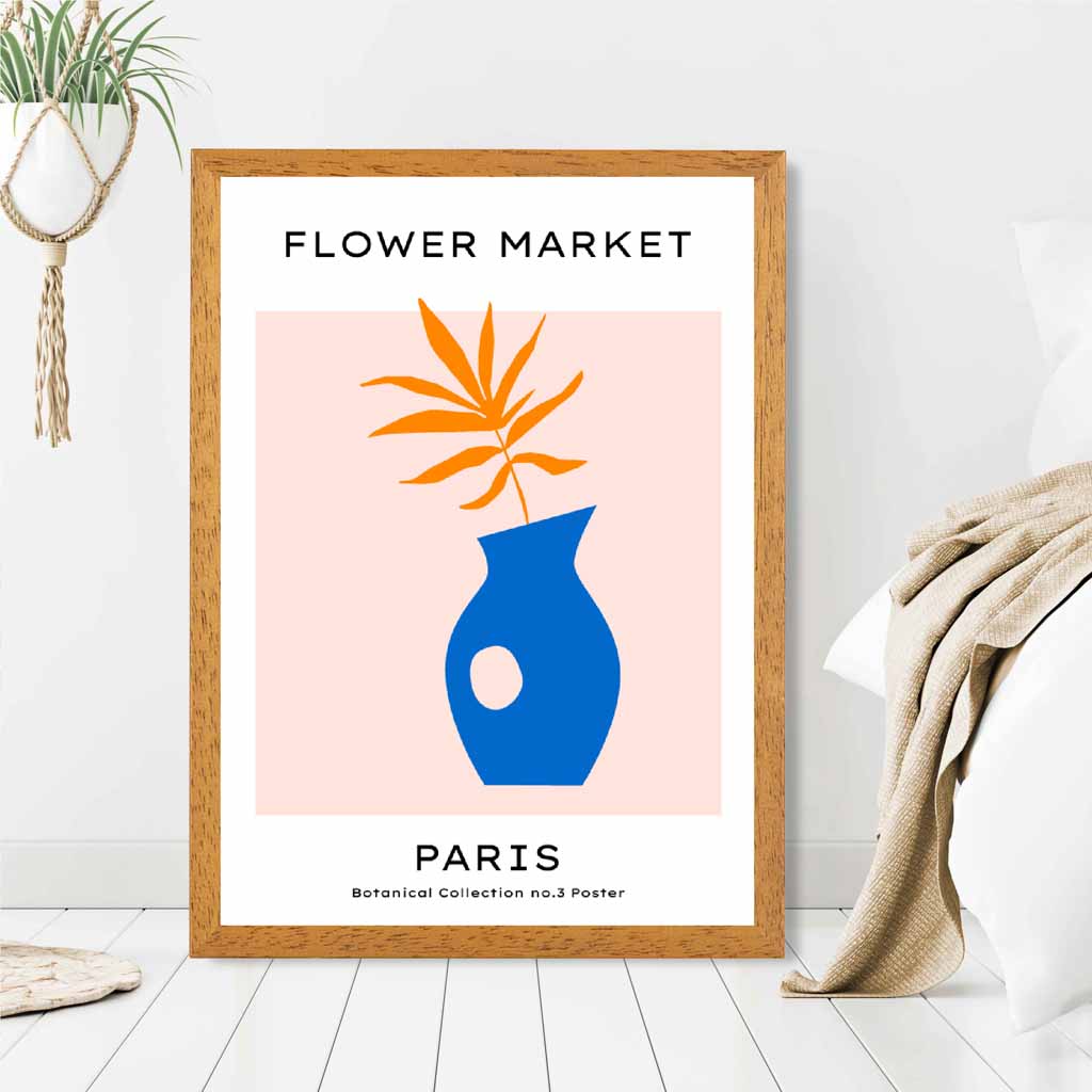 Flower Market Pink, Blue Paris Floral Art Print | Wall Art Plaza