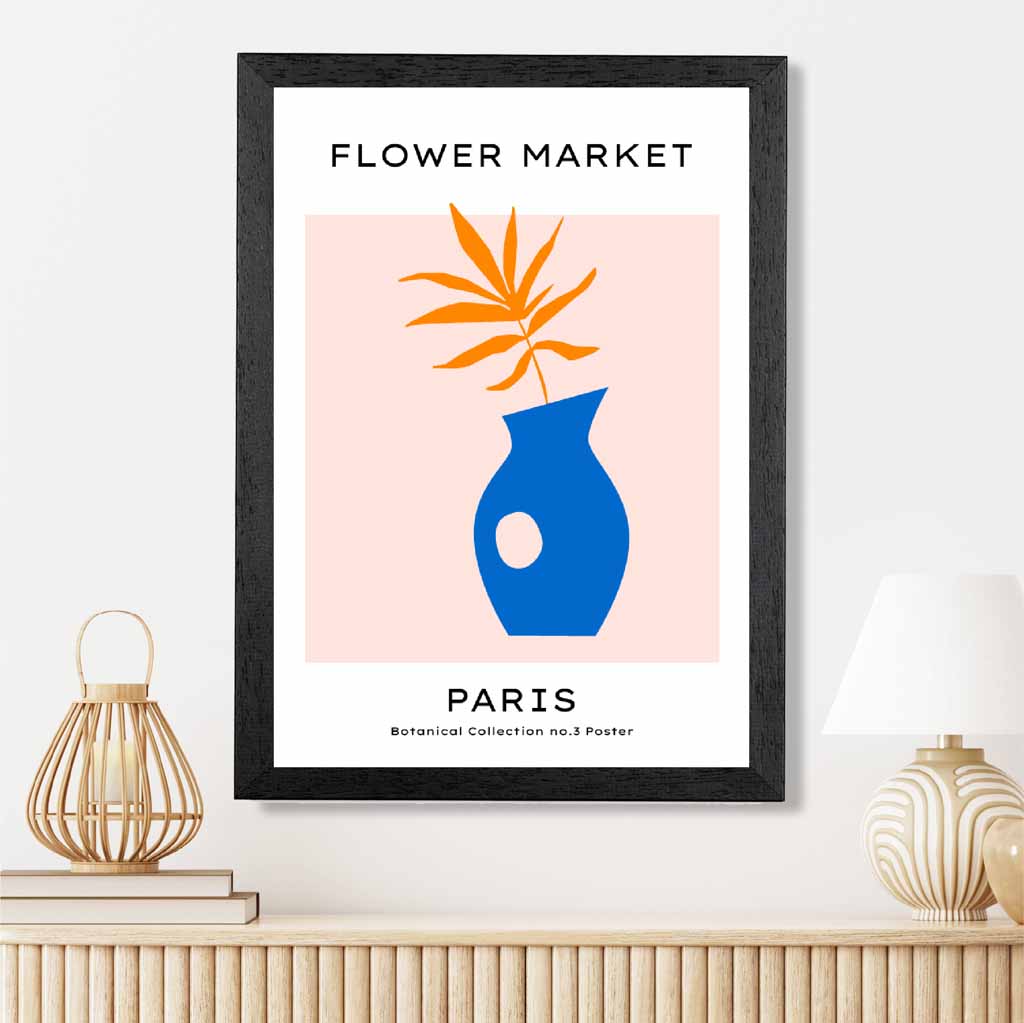 Flower Market Pink, Blue Paris Floral Art Print | Wall Art Plaza