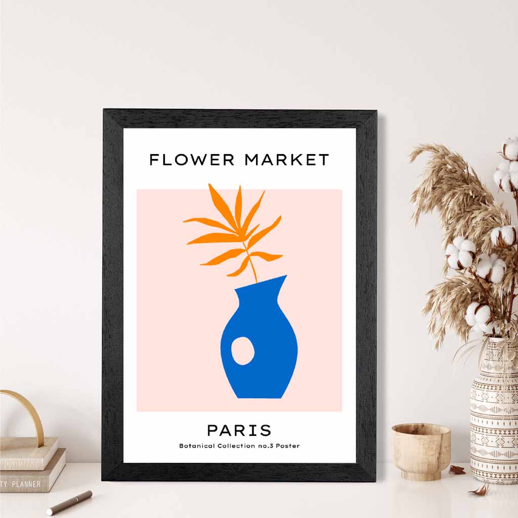 Flower Market Pink, Blue Paris Floral Art Print | Wall Art Plaza