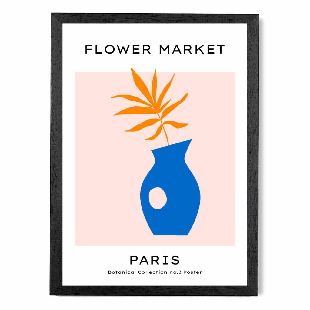 Flower Market Pink, Blue Paris Floral Art Print | Wall Art Plaza