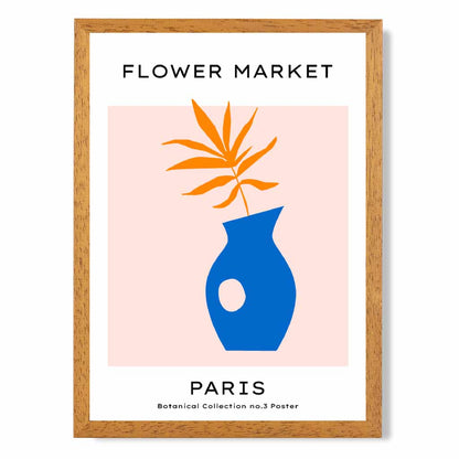 Flower Market Pink, Blue Paris Floral Art Print | Wall Art Plaza