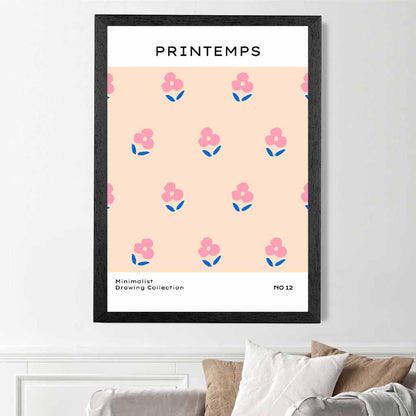 Simple Modern Pink Floral Pattern Art Print | Wall Art Plaza