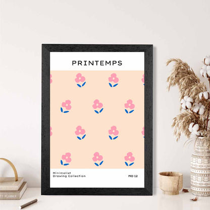 Simple Modern Pink Floral Pattern Art Print | Wall Art Plaza