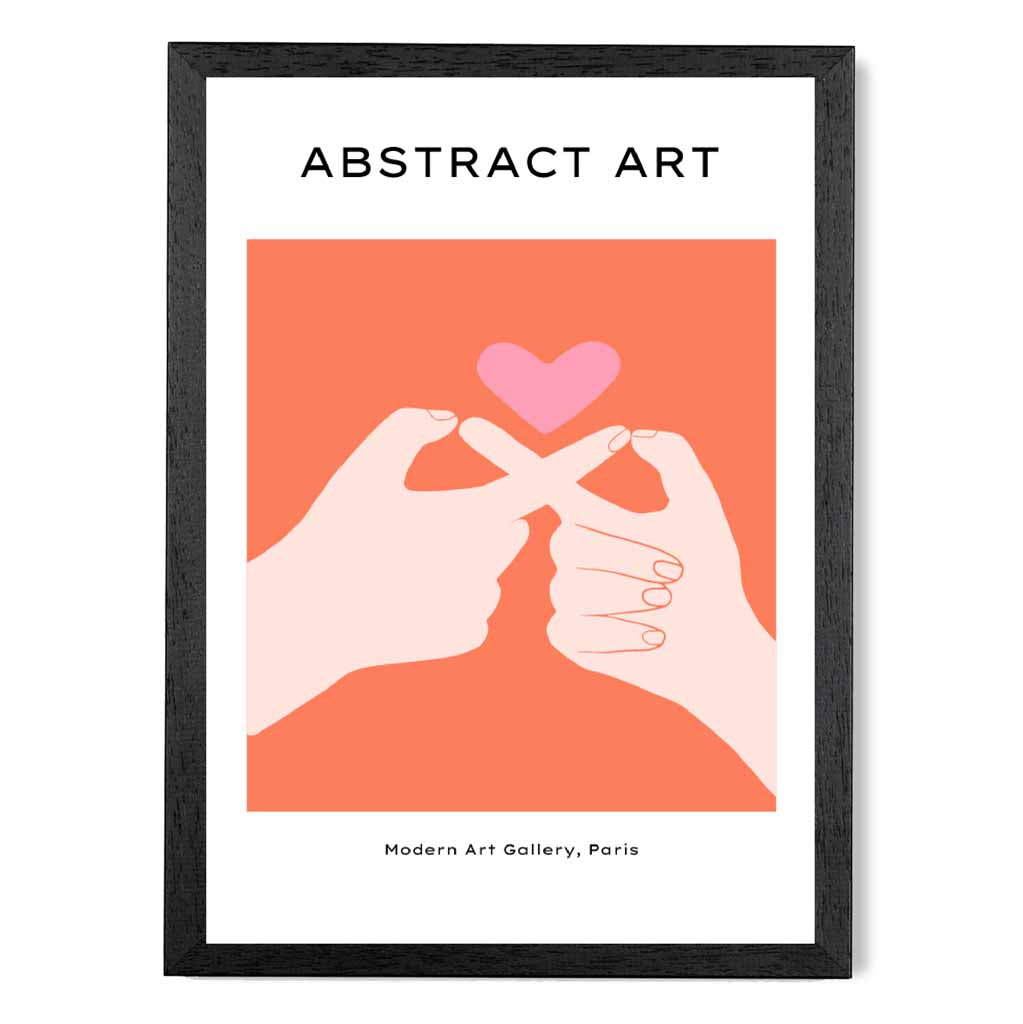 Abstract Modern Pink Holding Hands Art Print | Wall Art Plaza