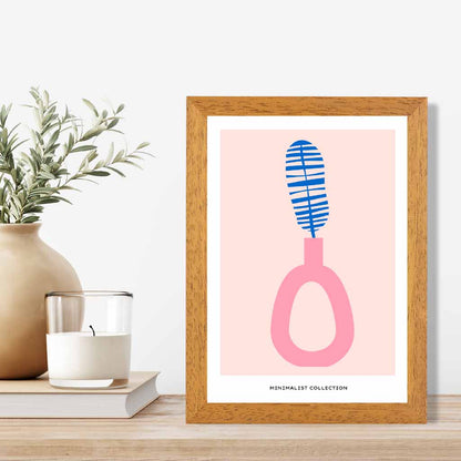 Simple Modern Pink, Blue Floral Art Print | Wall Art Plaza