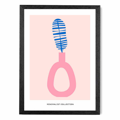 Simple Modern Pink, Blue Floral Art Print | Wall Art Plaza