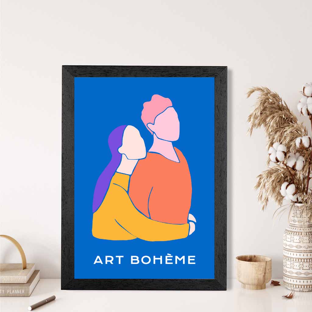 Boho Home Colourful Love Hugs Art Print | Wall Art Plaza