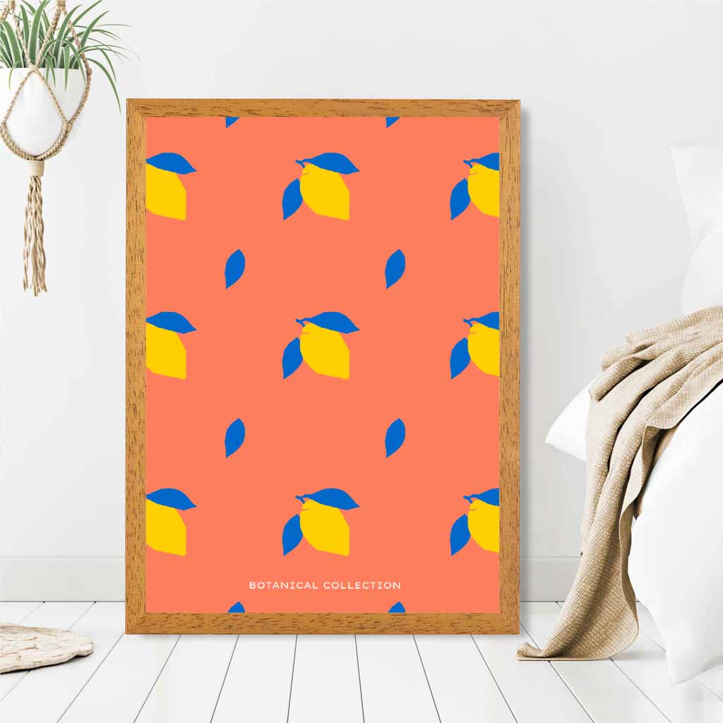 Boho Market Orange, Yellow Lemons  Kitchen Art Print | Wall Art Plaza