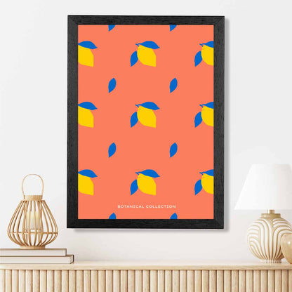 Boho Market Orange, Yellow Lemons  Kitchen Art Print | Wall Art Plaza