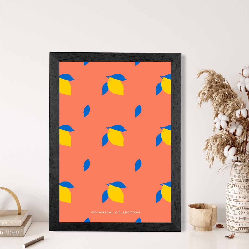 Boho Market Orange, Yellow Lemons  Kitchen Art Print | Wall Art Plaza