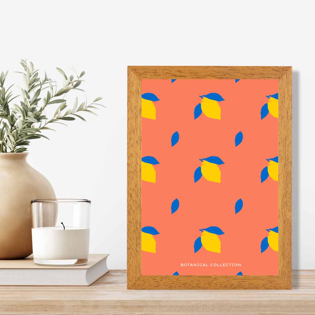 Boho Market Orange, Yellow Lemons  Kitchen Art Print | Wall Art Plaza