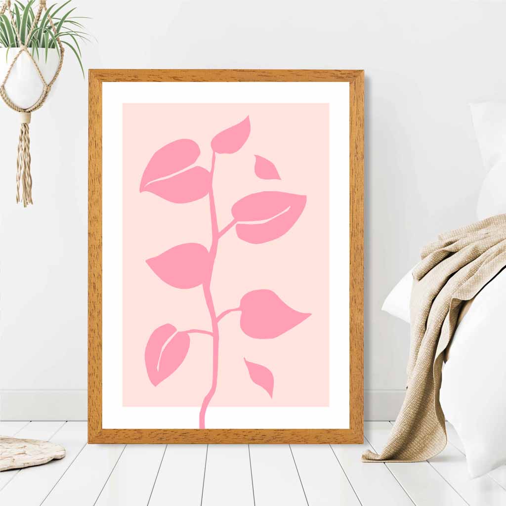 Simple Modern Pink Floral Art Print | Wall Art Plaza