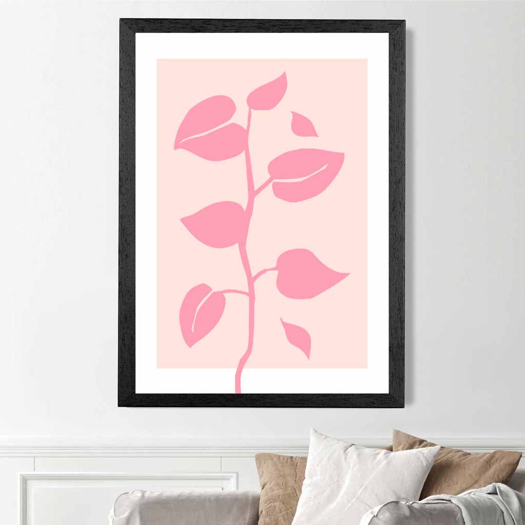 Simple Modern Pink Floral Art Print | Wall Art Plaza