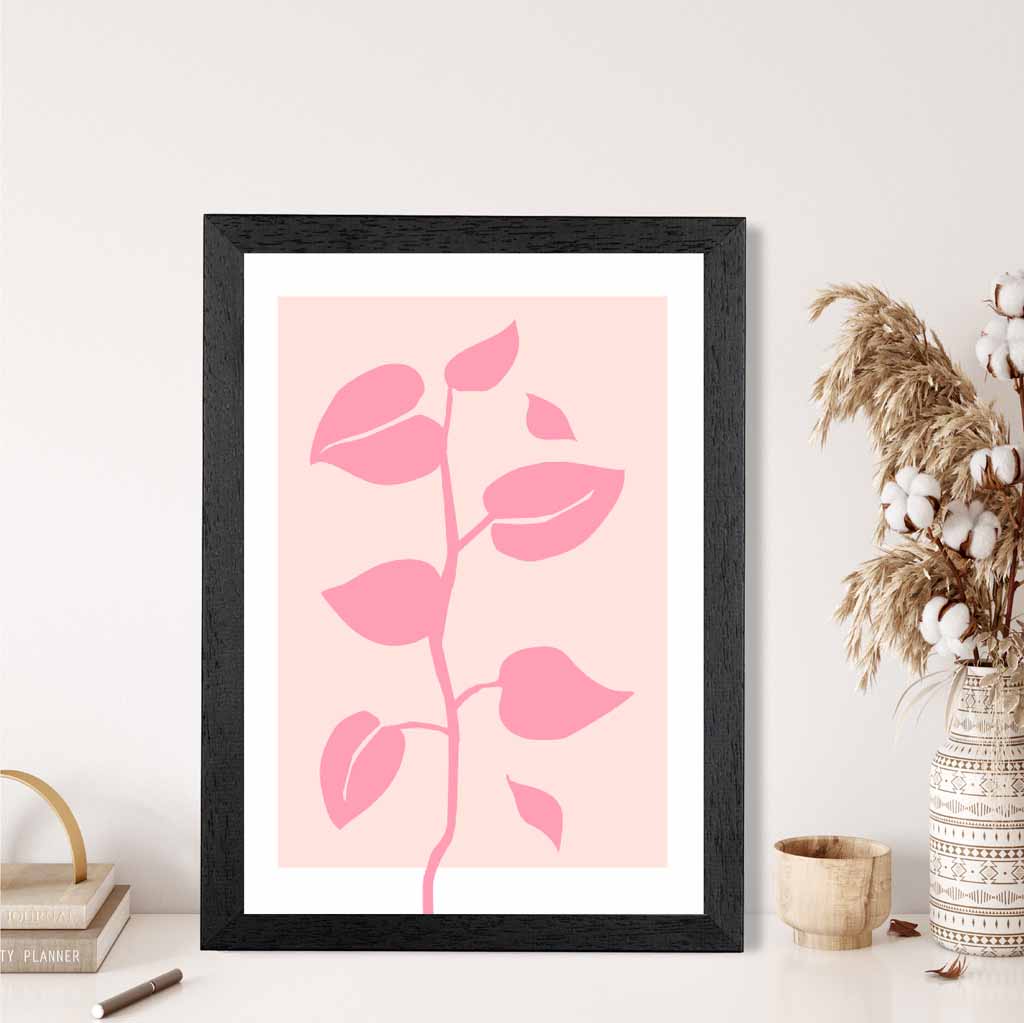 Simple Modern Pink Floral Art Print | Wall Art Plaza