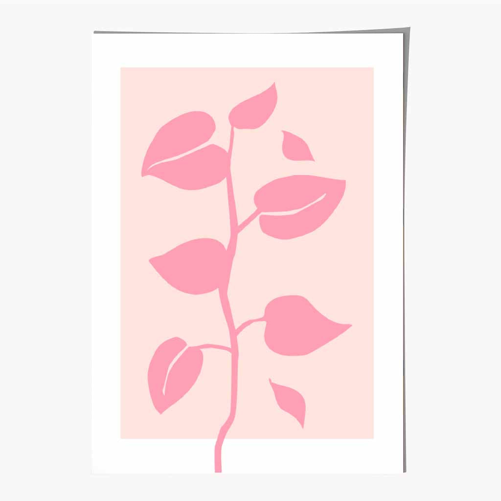 Simple Modern Pink Floral Art Print | Wall Art Plaza