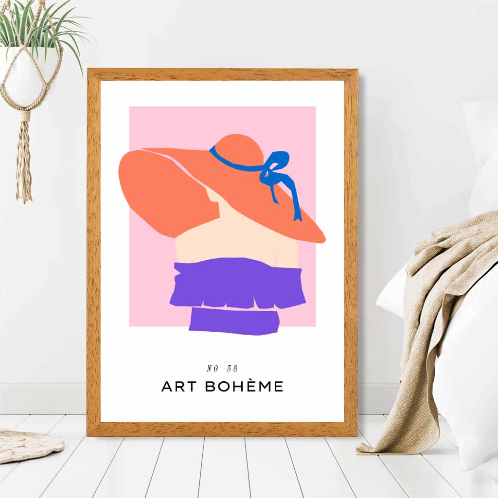 Boho Fashion Pink, Purple Boheme Summer Art Print | Wall Art Plaza