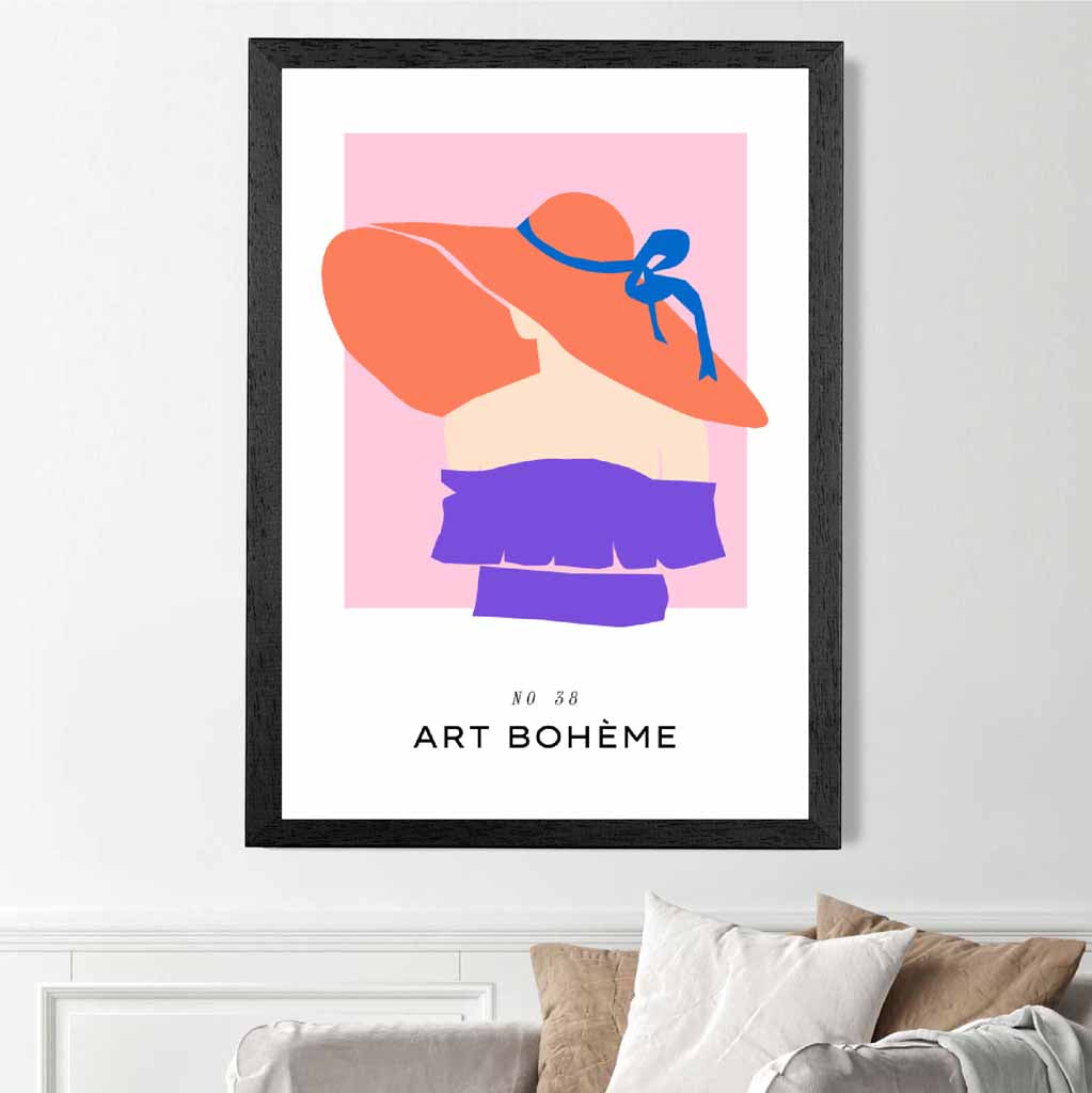 Boho Fashion Pink, Purple Boheme Summer Art Print | Wall Art Plaza