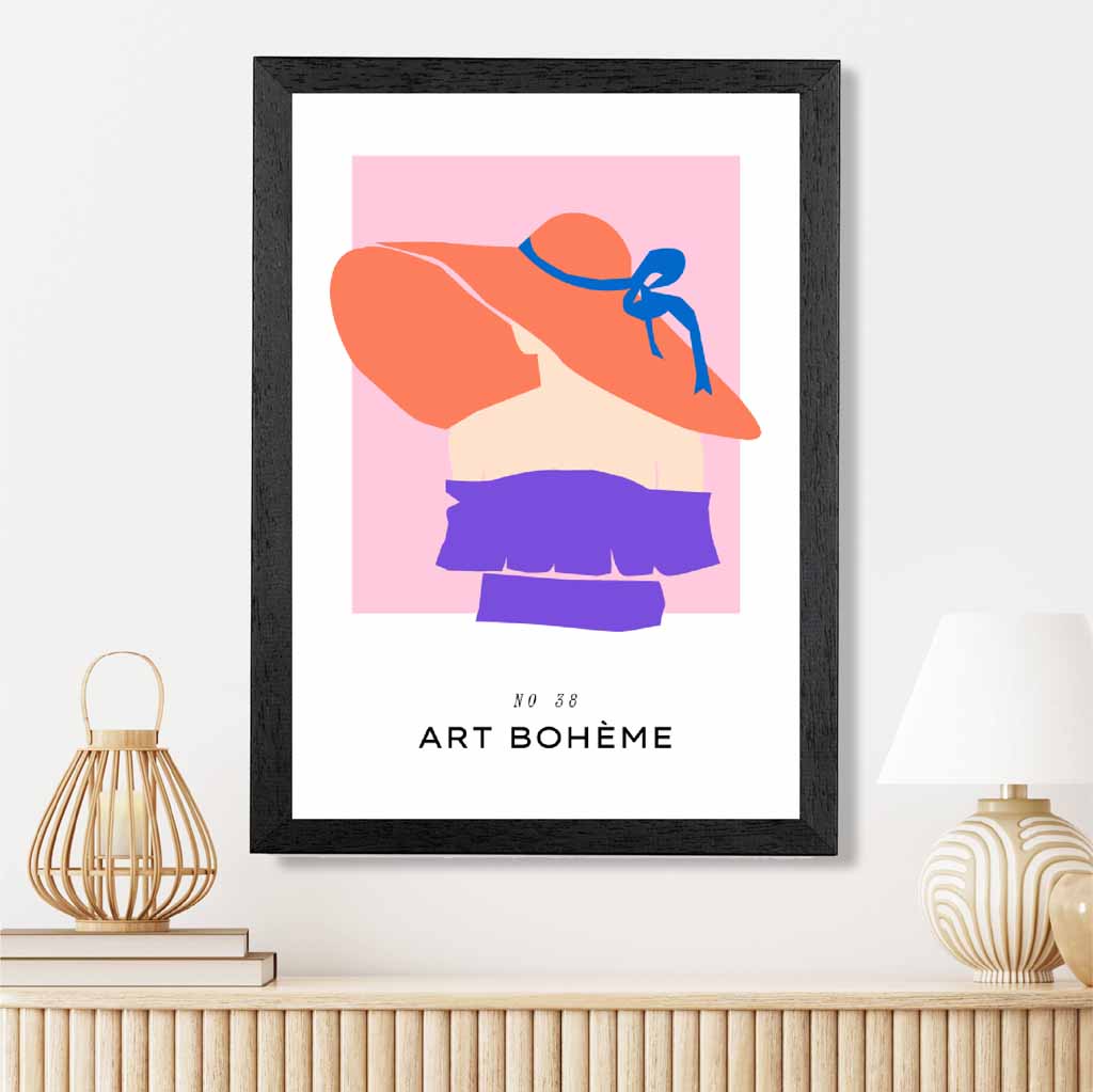 Boho Fashion Pink, Purple Boheme Summer Art Print | Wall Art Plaza