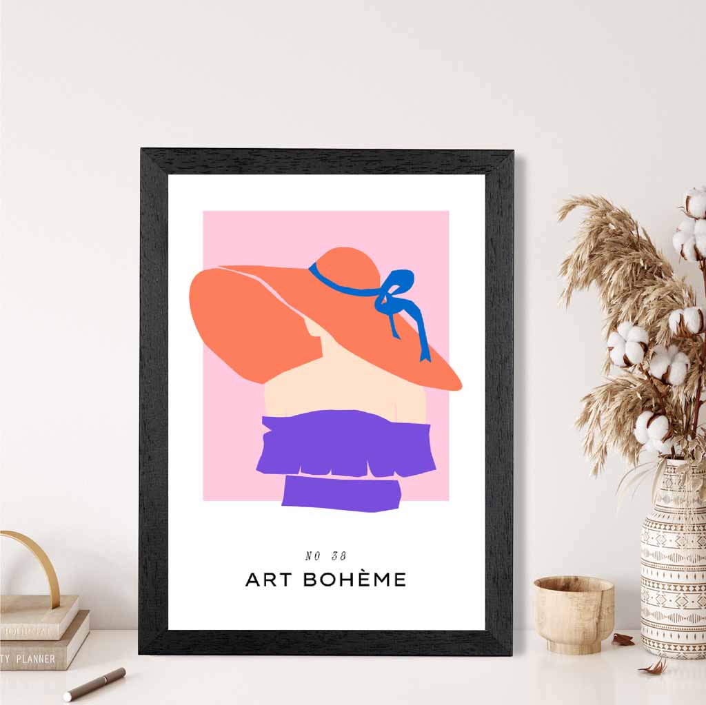 Boho Fashion Pink, Purple Boheme Summer Art Print | Wall Art Plaza