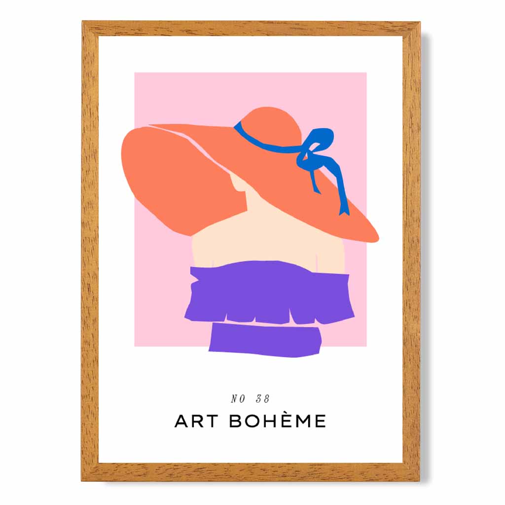 Boho Fashion Pink, Purple Boheme Summer Art Print | Wall Art Plaza