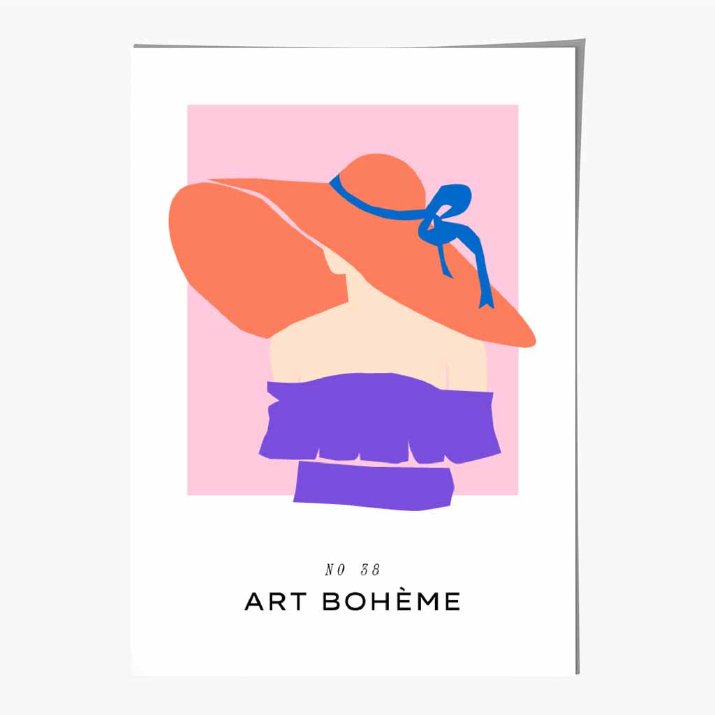 Boho Fashion Pink, Purple Boheme Summer Art Print | Wall Art Plaza