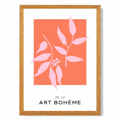 Simple Modern Pink Boheme Floral Art Print | Wall Art Plaza