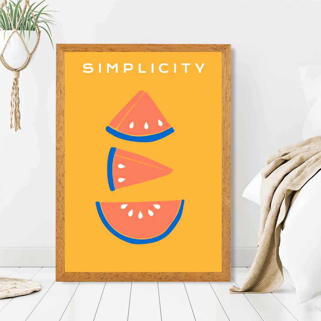 Simple Modern Yellow, Orange Melon Slices Art Print | Wall Art Plaza