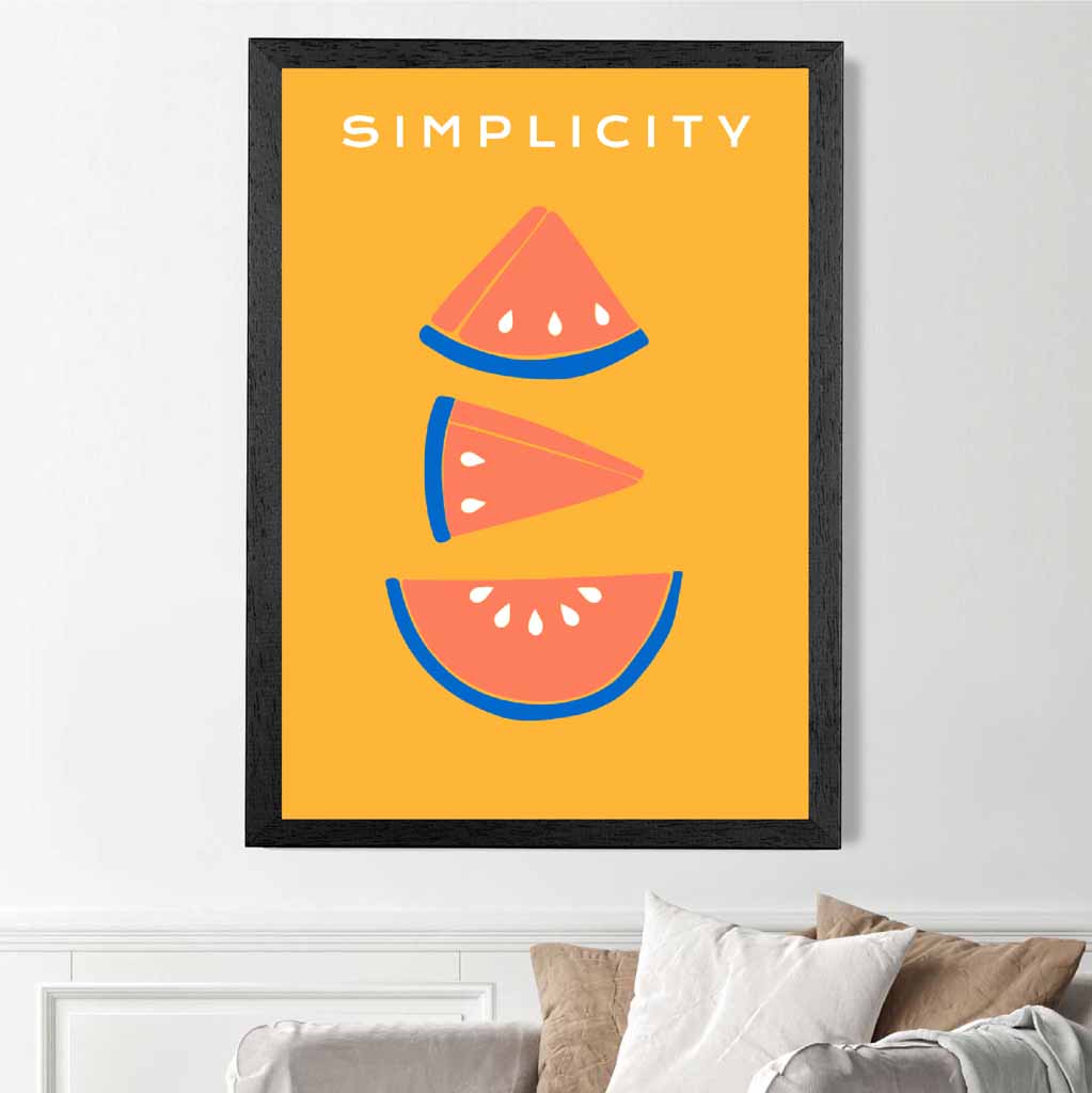 Simple Modern Yellow, Orange Melon Slices Art Print | Wall Art Plaza