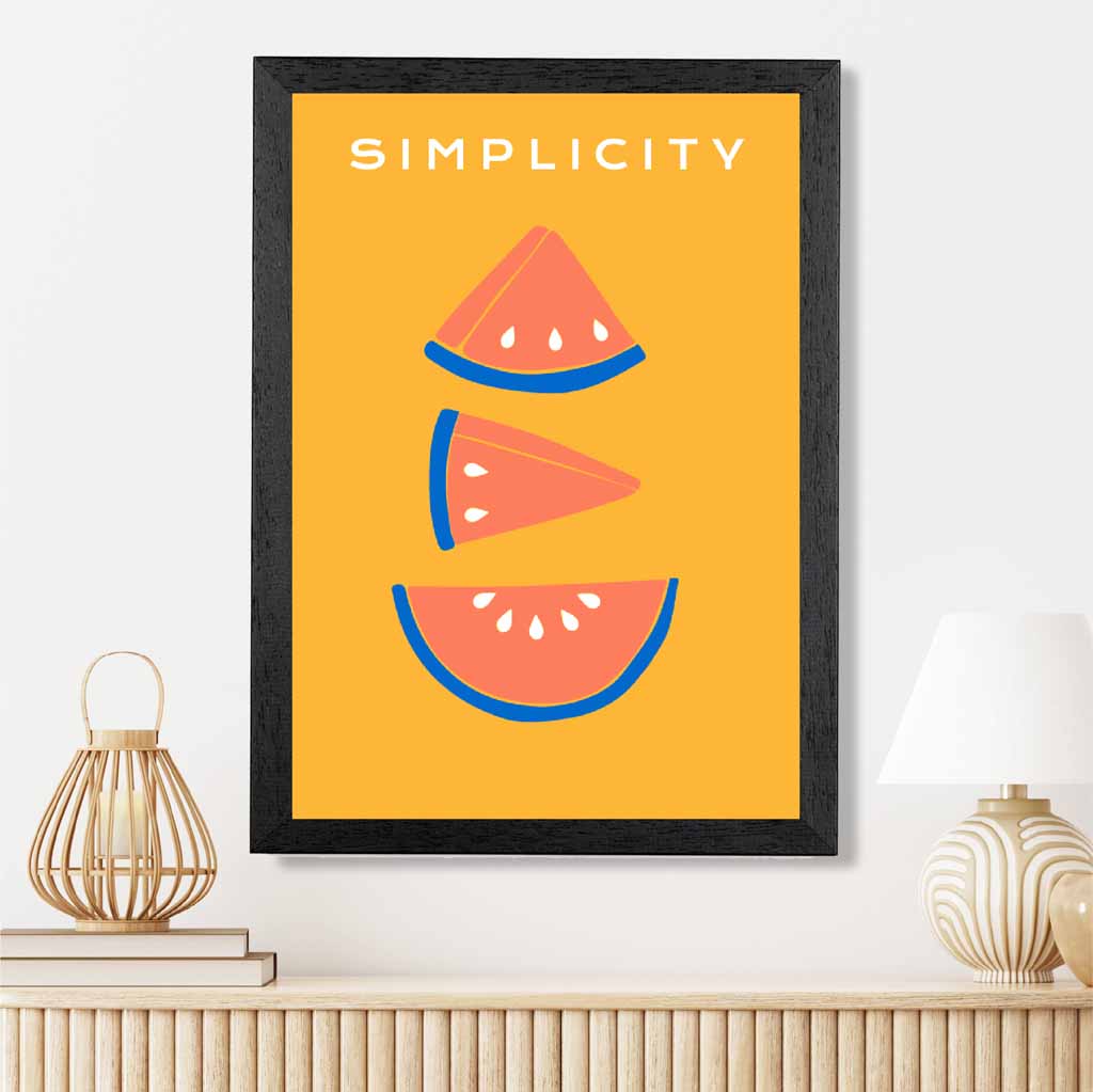 Simple Modern Yellow, Orange Melon Slices Art Print | Wall Art Plaza