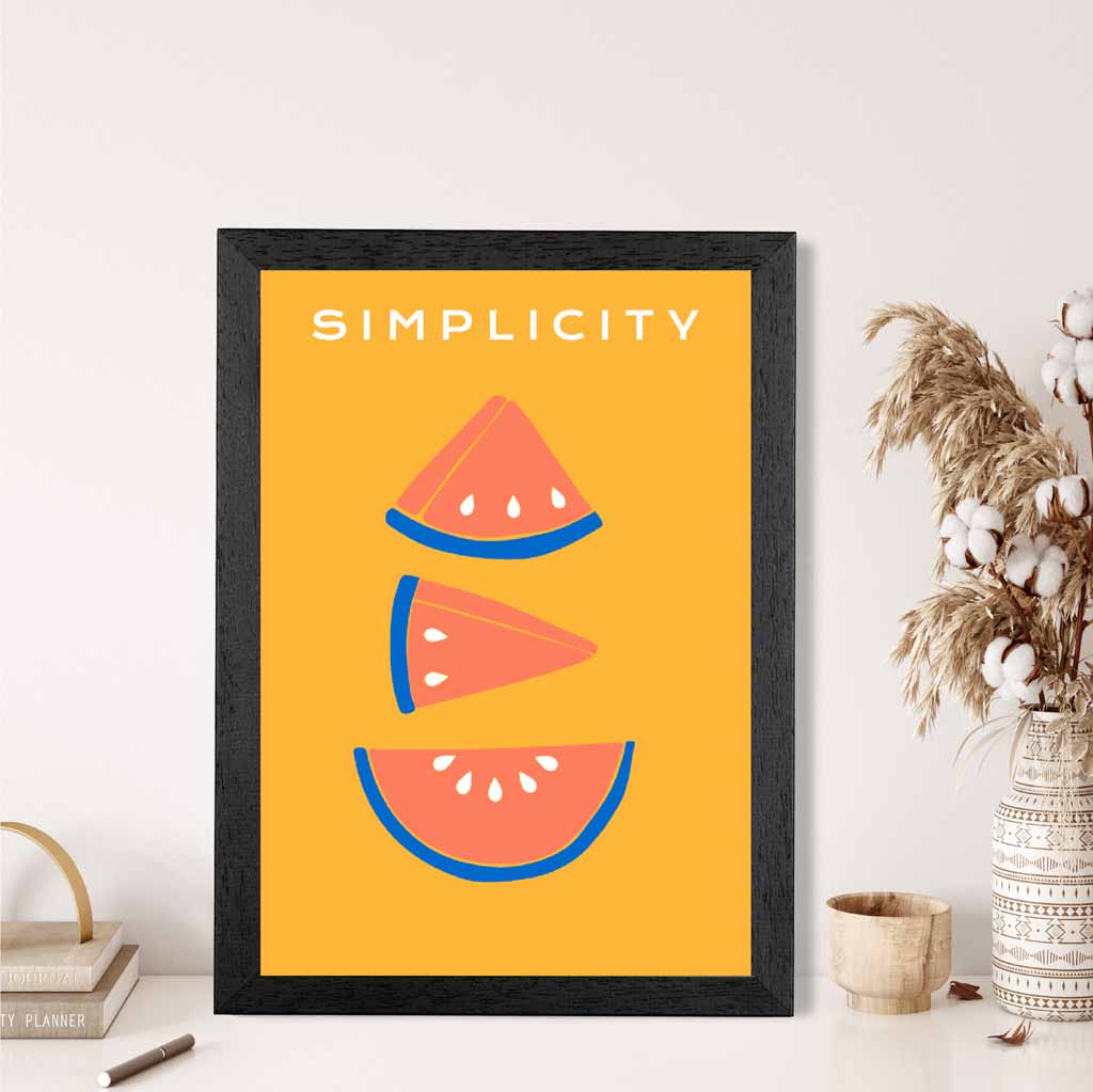 Simple Modern Yellow, Orange Melon Slices Art Print | Wall Art Plaza