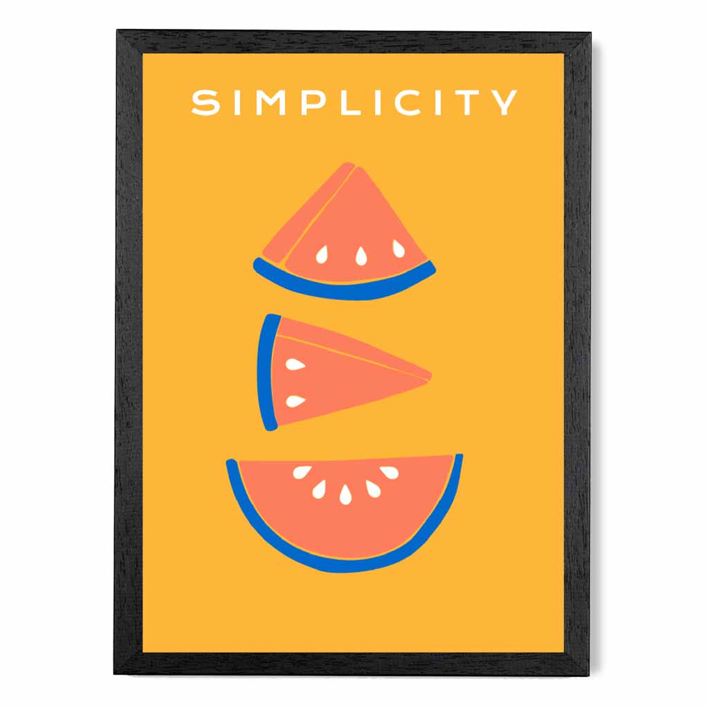 Simple Modern Yellow, Orange Melon Slices Art Print | Wall Art Plaza