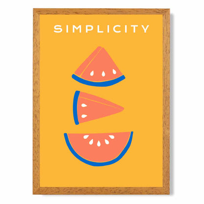 Simple Modern Yellow, Orange Melon Slices Art Print | Wall Art Plaza