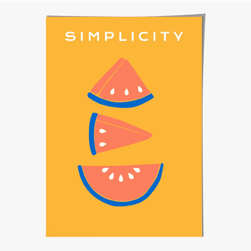 Simple Modern Yellow, Orange Melon Slices Art Print | Wall Art Plaza