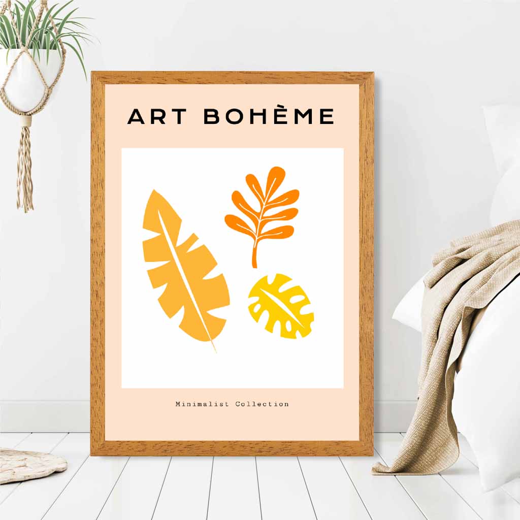 Simple Modern Yellow, Orange Botanique Art Print | Wall Art Plaza