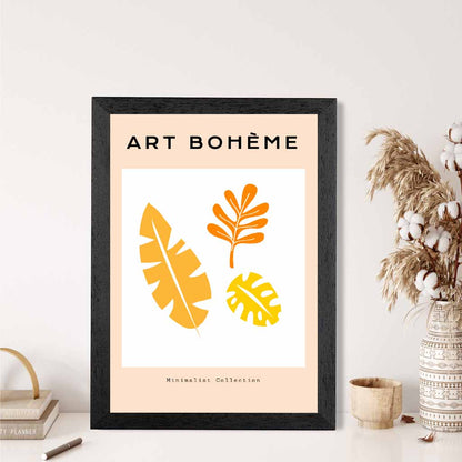 Simple Modern Yellow, Orange Botanique Art Print | Wall Art Plaza