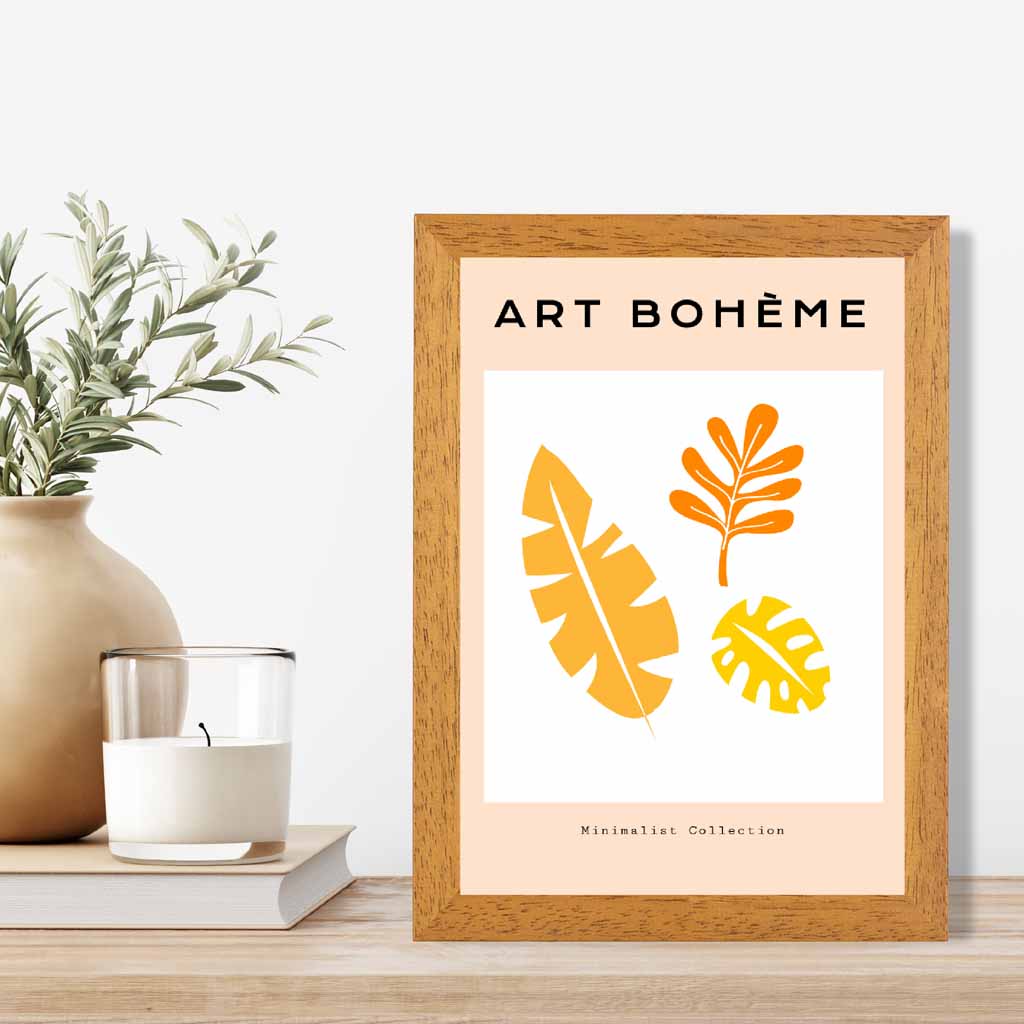 Simple Modern Yellow, Orange Botanique Art Print | Wall Art Plaza