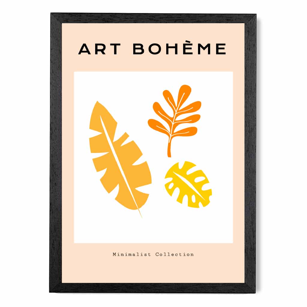 Simple Modern Yellow, Orange Botanique Art Print | Wall Art Plaza