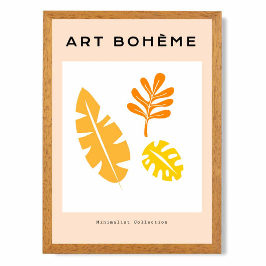 Simple Modern Yellow, Orange Botanique Art Print | Wall Art Plaza