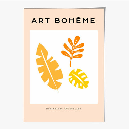 Simple Modern Yellow, Orange Botanique Art Print | Wall Art Plaza