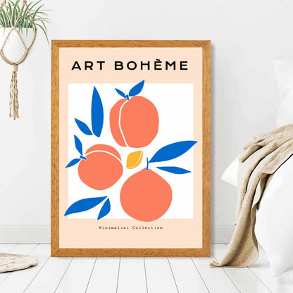 Boho Orange Peaches Art Print | Wall Art Plaza