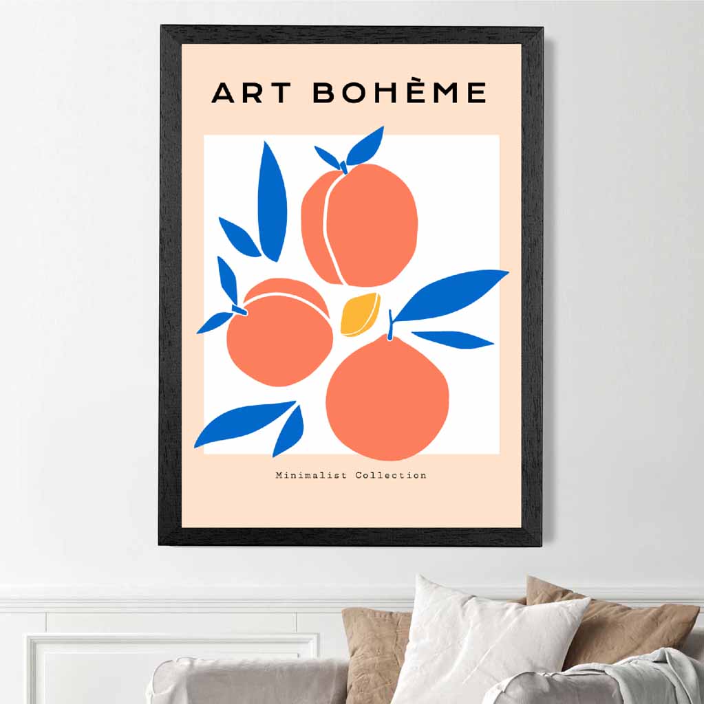 Boho Orange Peaches Art Print | Wall Art Plaza