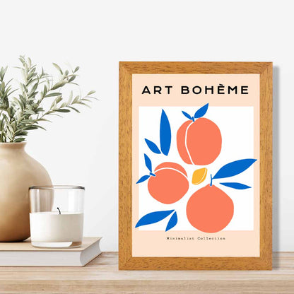 Boho Orange Peaches Art Print | Wall Art Plaza