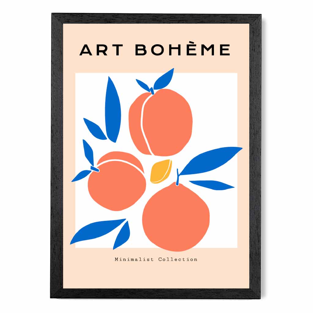 Boho Orange Peaches Art Print | Wall Art Plaza