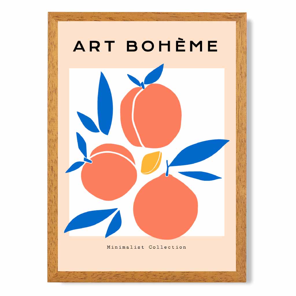 Boho Orange Peaches Art Print | Wall Art Plaza