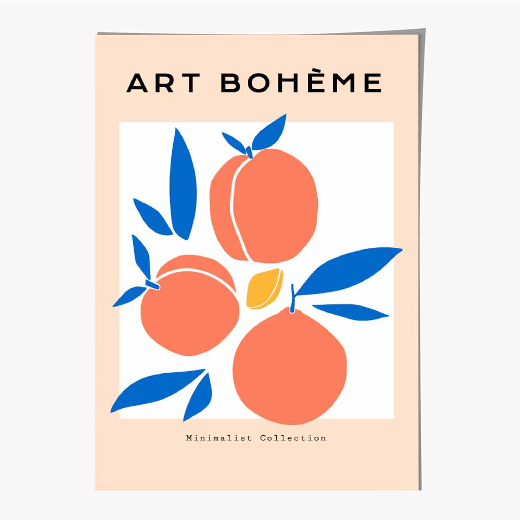 Boho Orange Peaches Art Print | Wall Art Plaza