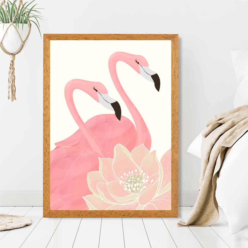 Abstract Painted Pink Flamingo No 1 Art Print | Wall Art Plaza